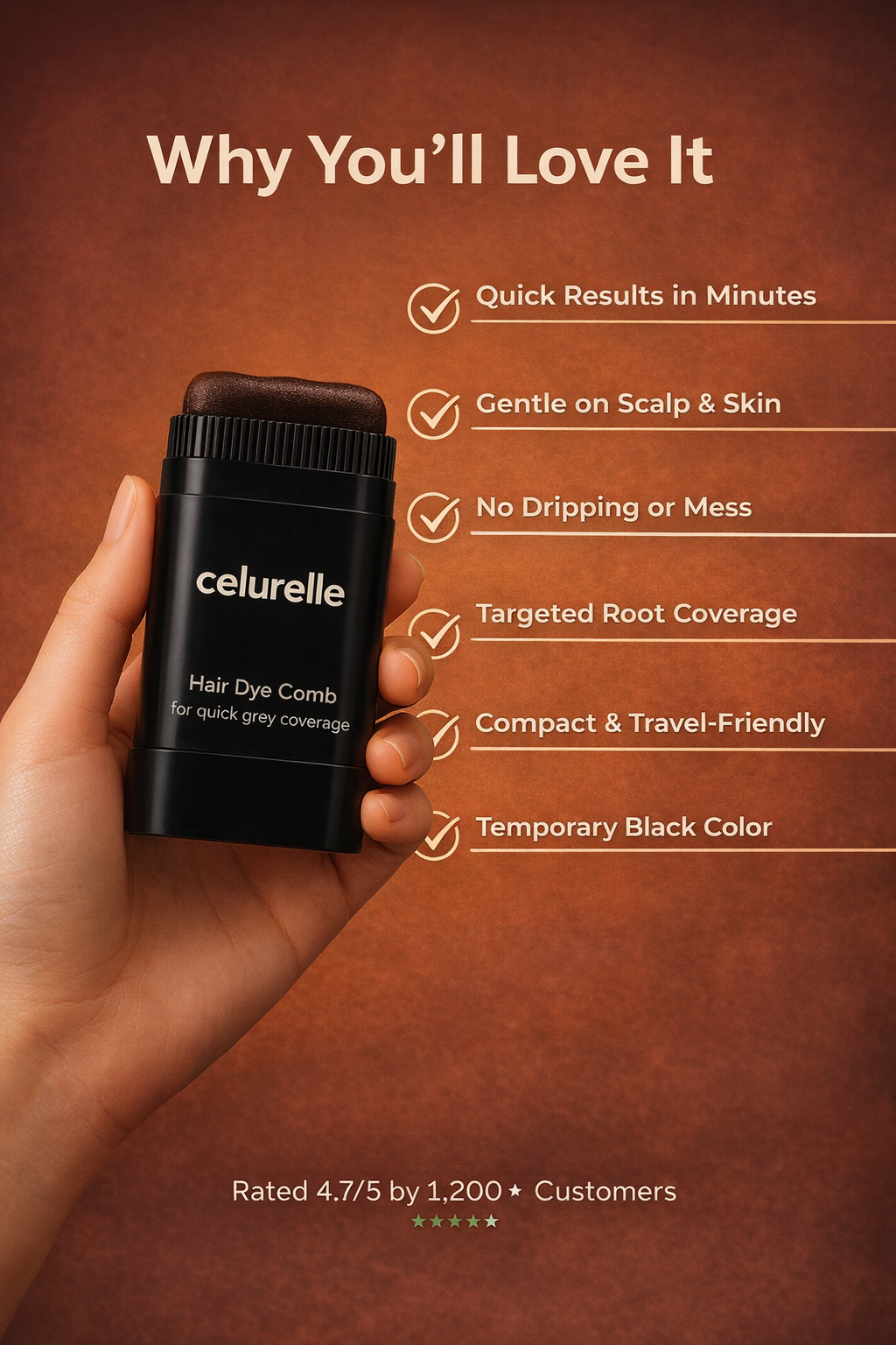 RootRevive™ Instant Dye Comb - Black